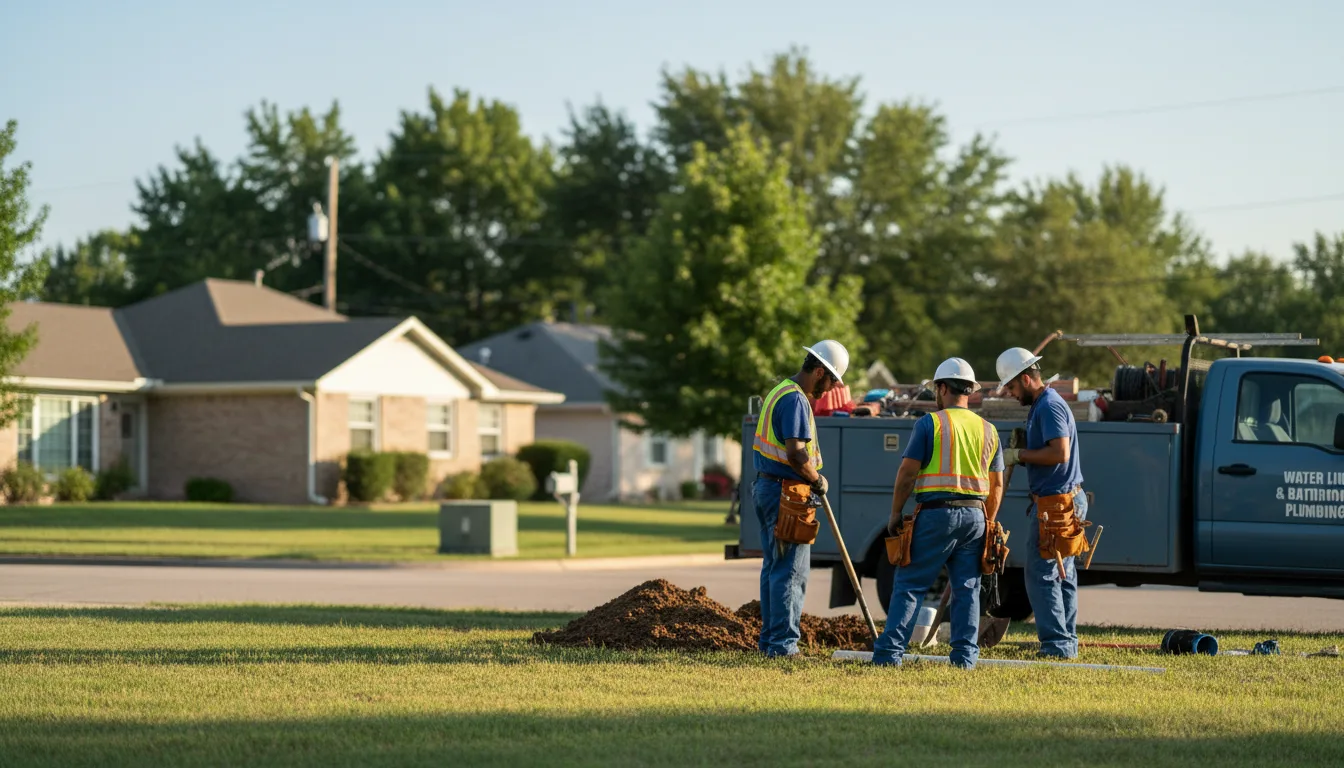 Residential water line and bathroom plumbing service in Robertson, WY